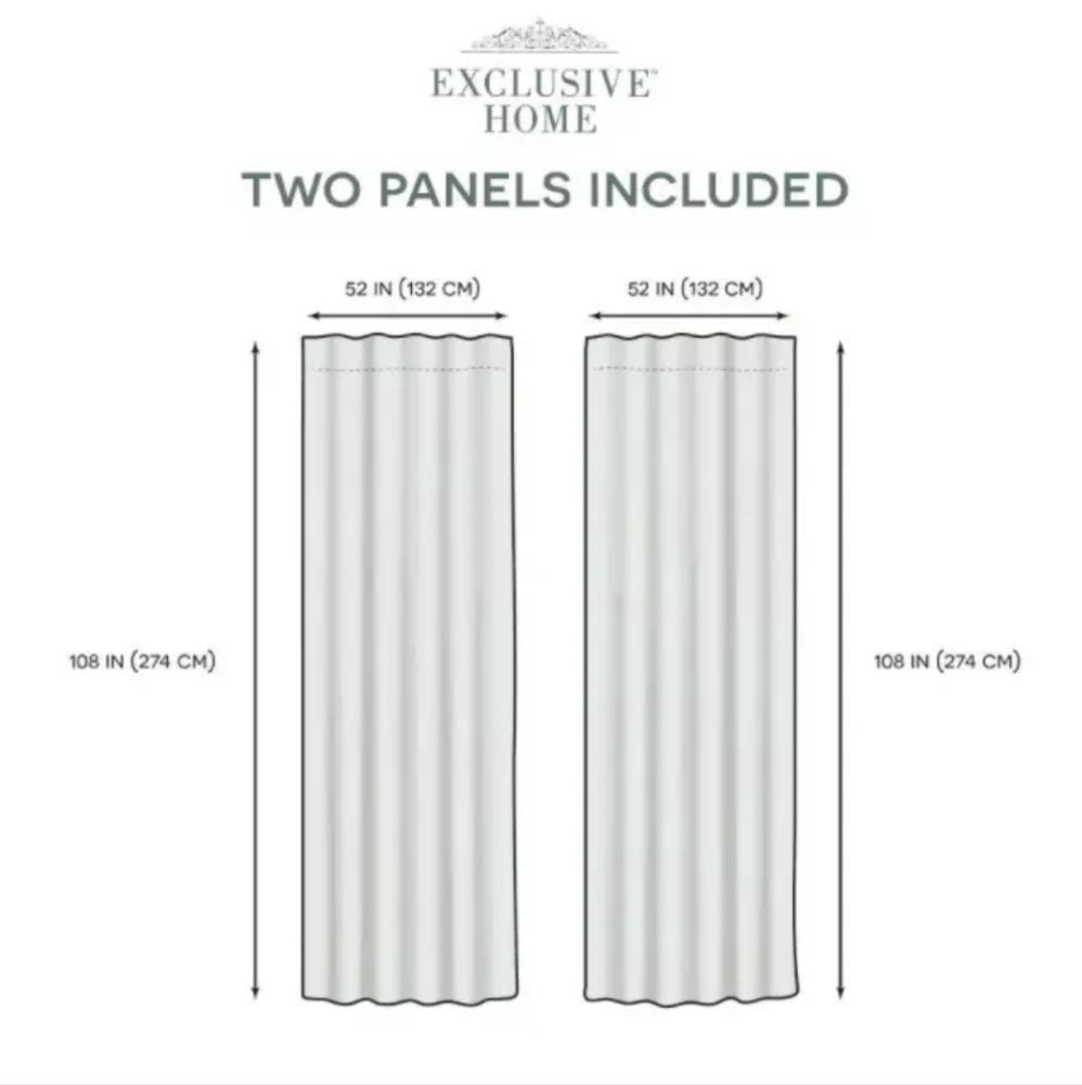 NWOT Exclusive Home Curtains Winter White Thermal Blackout 52" W x 108" L SET - Picture 3 of 8
